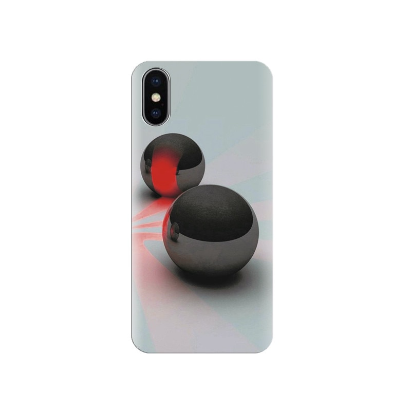 Husa silicon IPHONE X Lighting Black And Red Balls Nice