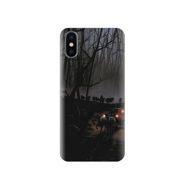 Husa silicon IPHONE X Horse Carriage Night Fantasy