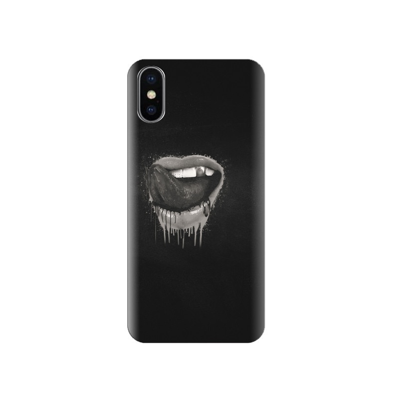 Husa silicon IPHONE X Hot Lips With Black Background Hd Images