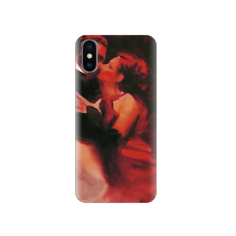 Husa silicon IPHONE X Kiss Of Love Watercolor Art Hqs