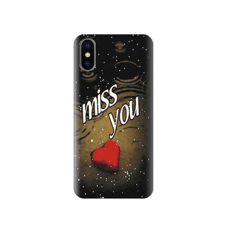 Husa silicon IPHONE X Miss You So Much With Heart