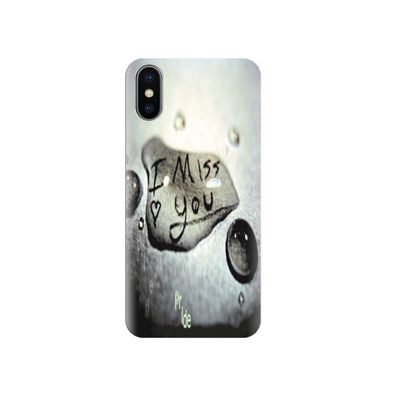 Husa silicon IPHONE X I Miss U Write In Drop Of Water Hqs