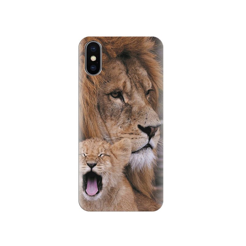 Husa silicon IPHONE X Lion With Cub Wildlife Animal
