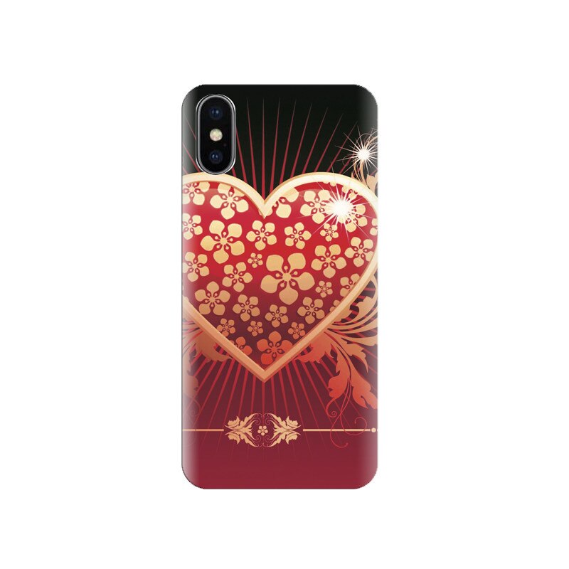 Husa silicon IPHONE X Love Hear Background For