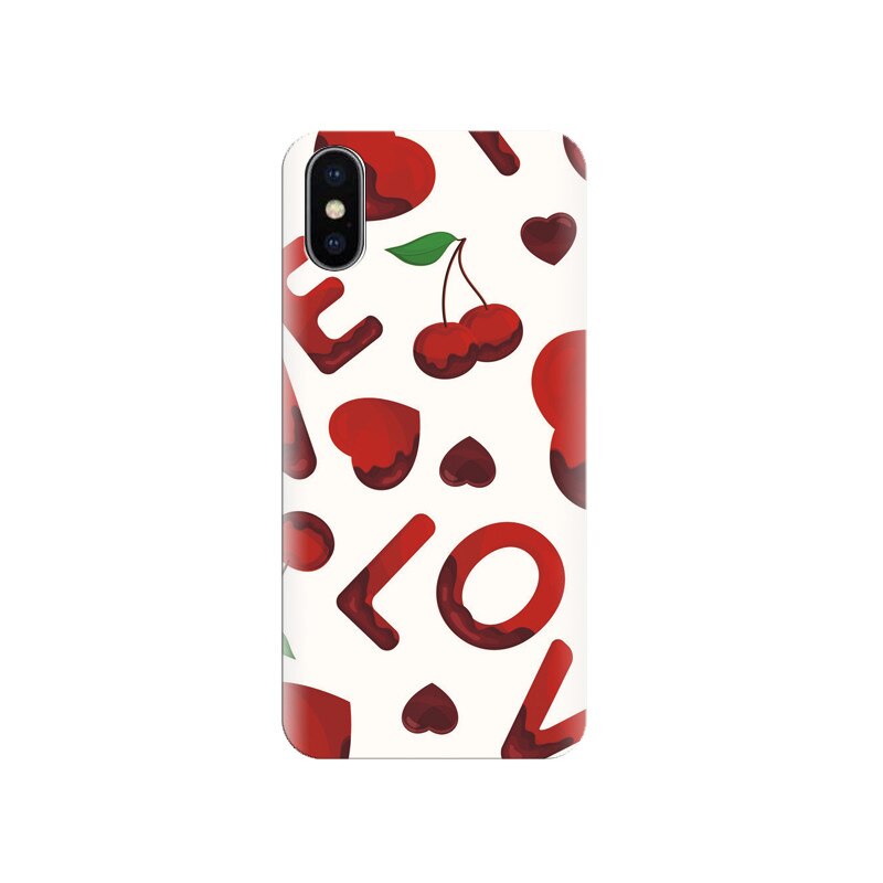 Husa silicon IPHONE X Love Cherries And Hearts Photos
