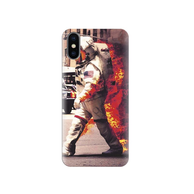 Husa silicon IPHONE X Man With Fire High Definitions