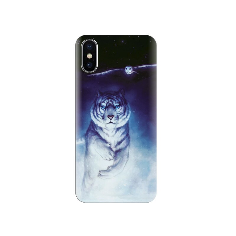 Husa silicon IPHONE X Lovely Art Of White Tiger