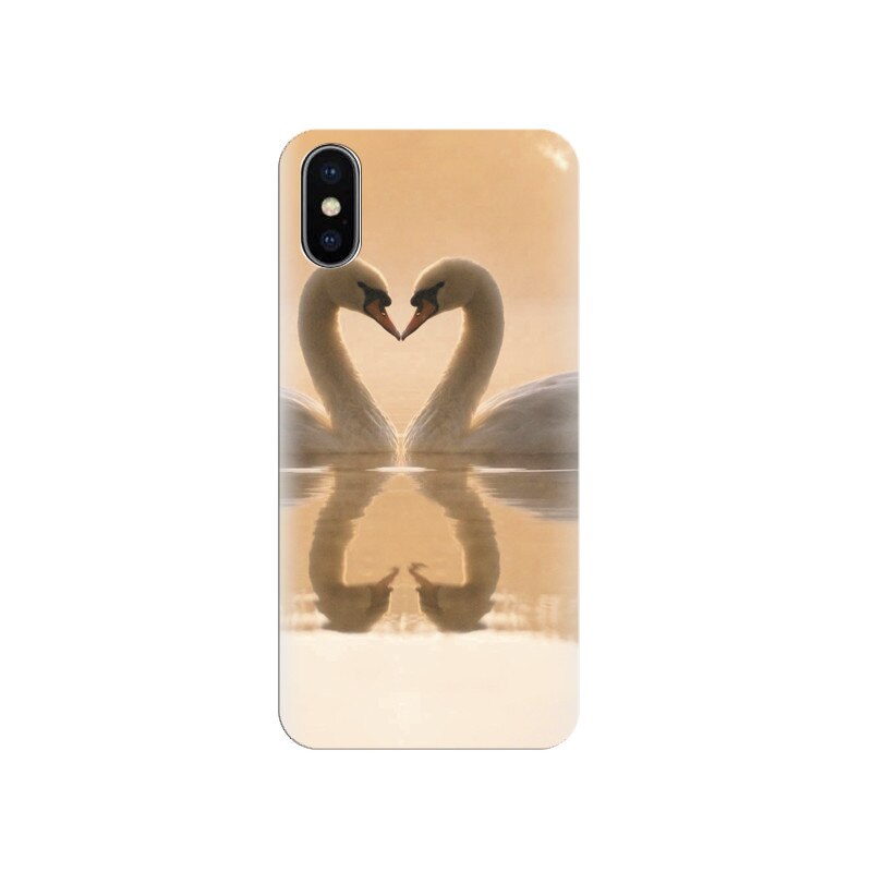 Husa silicon IPHONE X Love Couple Duck In Pond