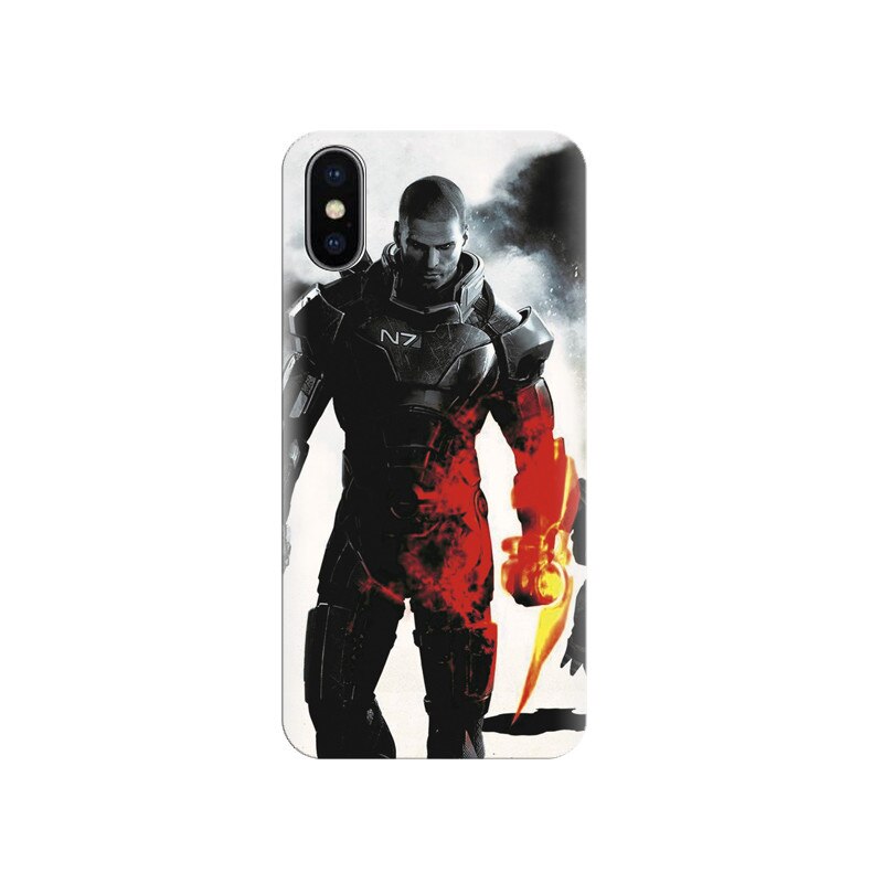 Husa silicon IPHONE X Military Soldier With Weapon Computer Animated