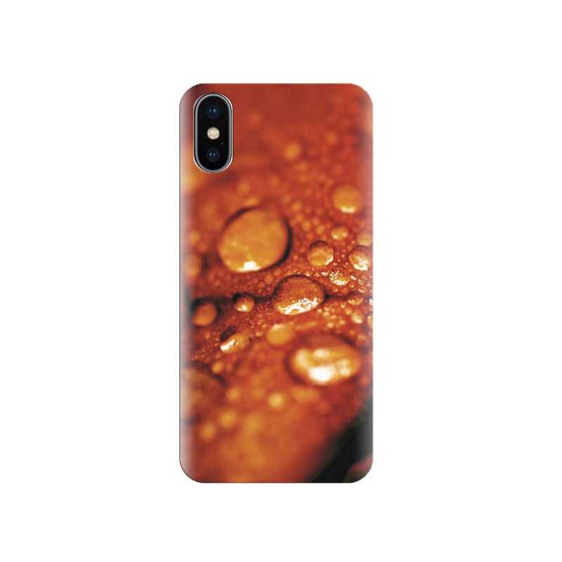 Husa silicon IPHONE X Orange Water Drops Backgrounds
