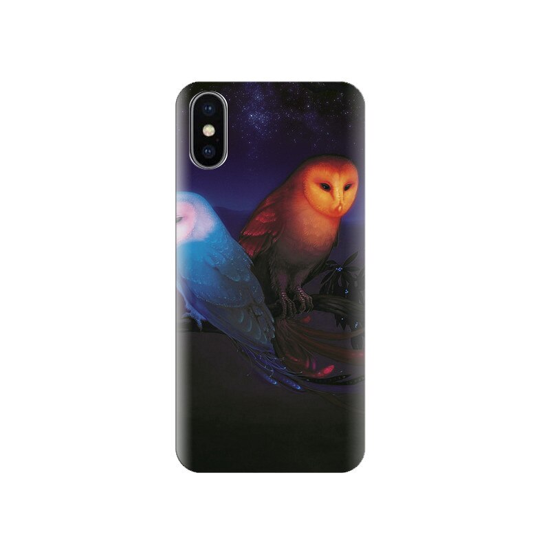 Husa silicon IPHONE X Owl Art Bird Animal