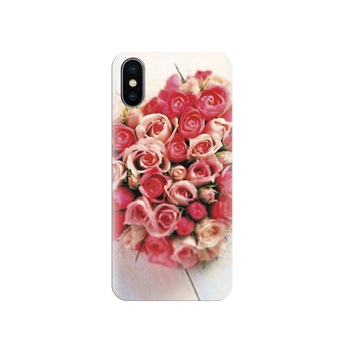 Husa silicon IPHONE X Pink Rose Bouquets Background Husa silicon IPHONE X Pink Rose Bouquets Background