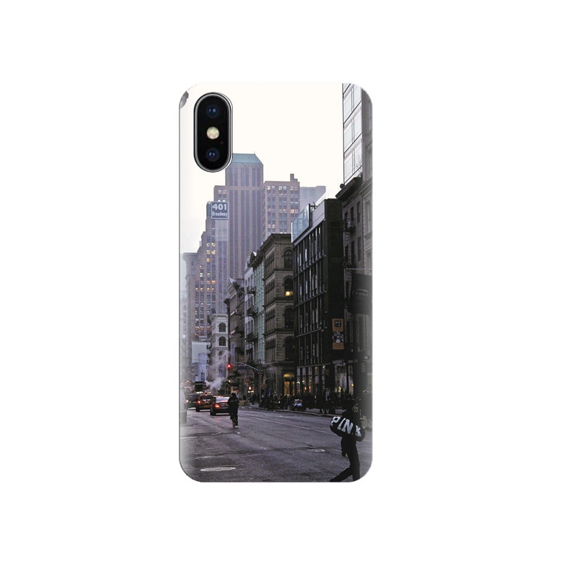 Husa silicon IPHONE X New York Street At Morning Background