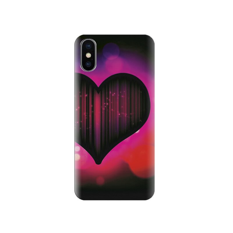Husa silicon IPHONE X Neon Heart