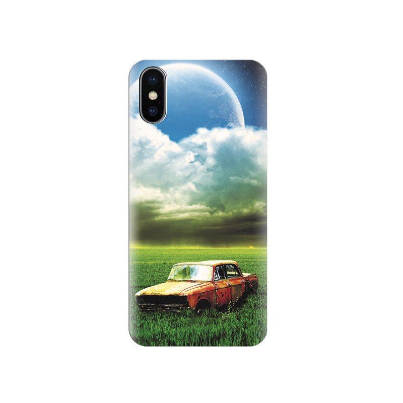 Husa silicon IPHONE X Old Retro Car With Planet In Sky Look