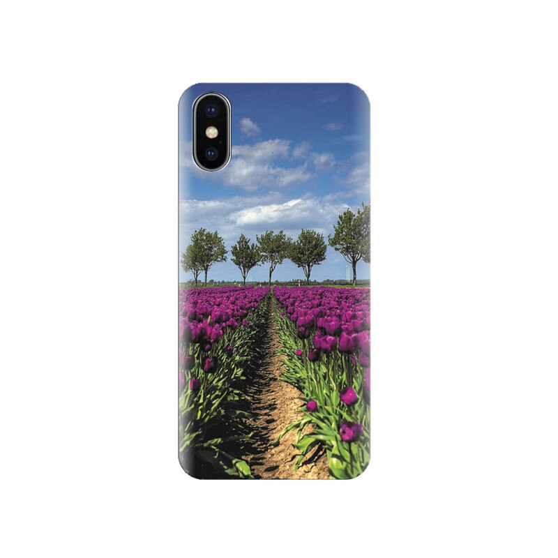 Husa silicon IPHONE X Purple Tulip Field In Holland