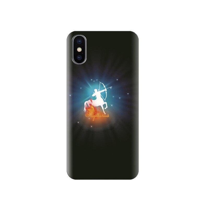 Husa silicon IPHONE X Sagittarius Zodiac With Blue Background Hqs