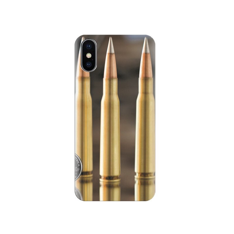 Husa silicon IPHONE X Bullets And Dollar Coin