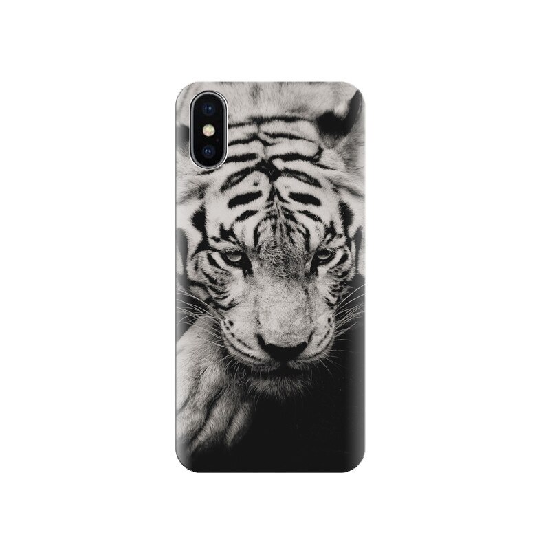 Husa silicon IPHONE X Black And White Tiger Awesome