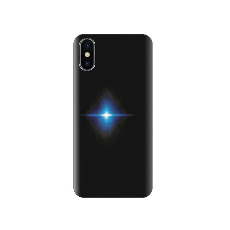 Husa silicon IPHONE X Black With Blue Lighting