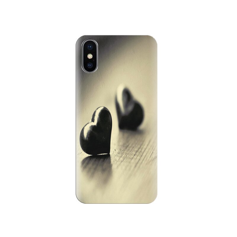 Husa silicon IPHONE X Black And White Hearts