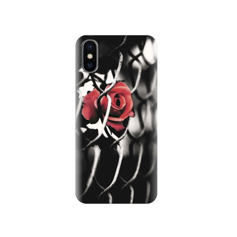 Husa silicon IPHONE X Black And White Rose Love Hd Pics