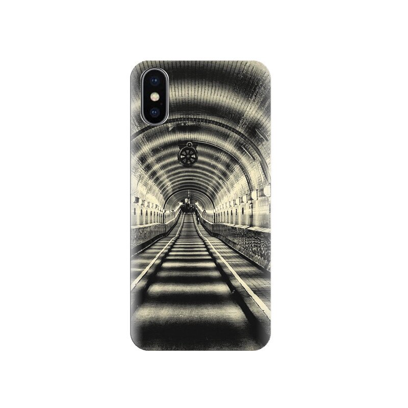 Husa silicon IPHONE X Black And White Railway Platform