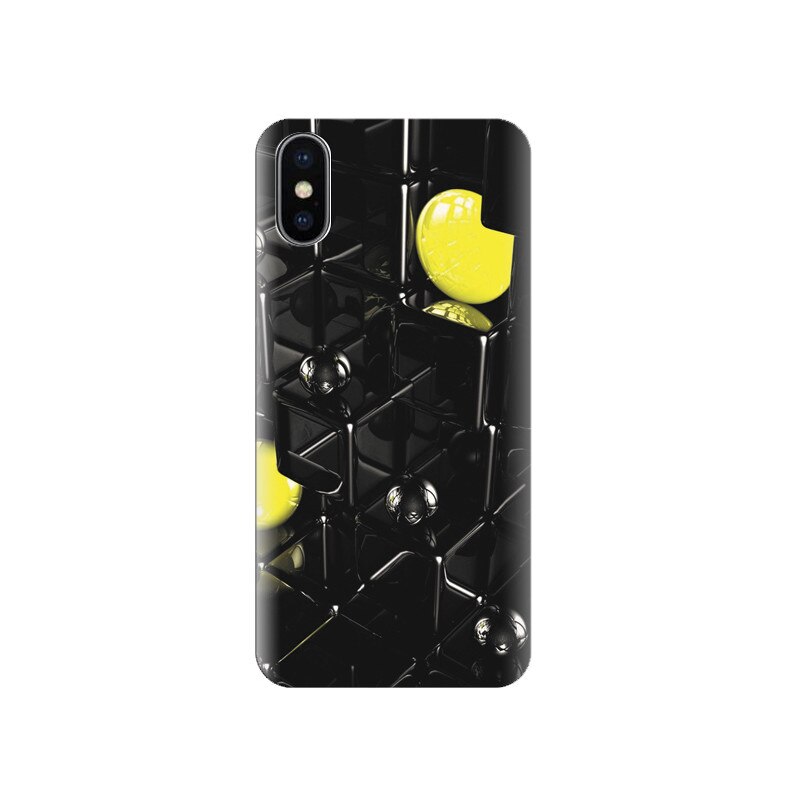 Husa silicon IPHONE X Black And Yellow Unique Gallery