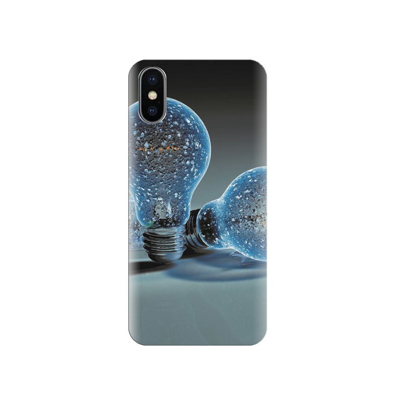 Husa silicon IPHONE X Bulb Computer Art Digital Background Hd