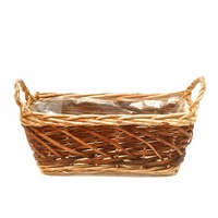 Cos din rachita dreptunghiular cu maner , 30x21x11cm