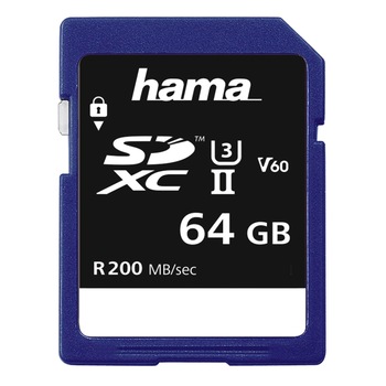 Card de memorie Hama SDXC, 32GB, Clasa 3, UHS-II, 200MB/s Card de memorie Hama SDXC, 32GB, Clasa 3, UHS-II, 200MB/s