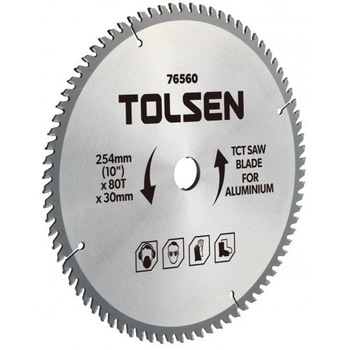 Lama fierastrau pentru aluminiu TCT Tolsen 254mm x 30mm x 80dinti Lama fierastrau pentru aluminiu TCT Tolsen 254mm x 30mm x 80dinti