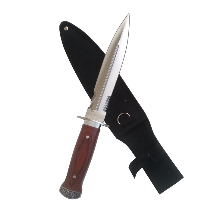 Cutit de vanatoare NORDIC K3, lama dublu ascutita, 33 cm, husa inclusa