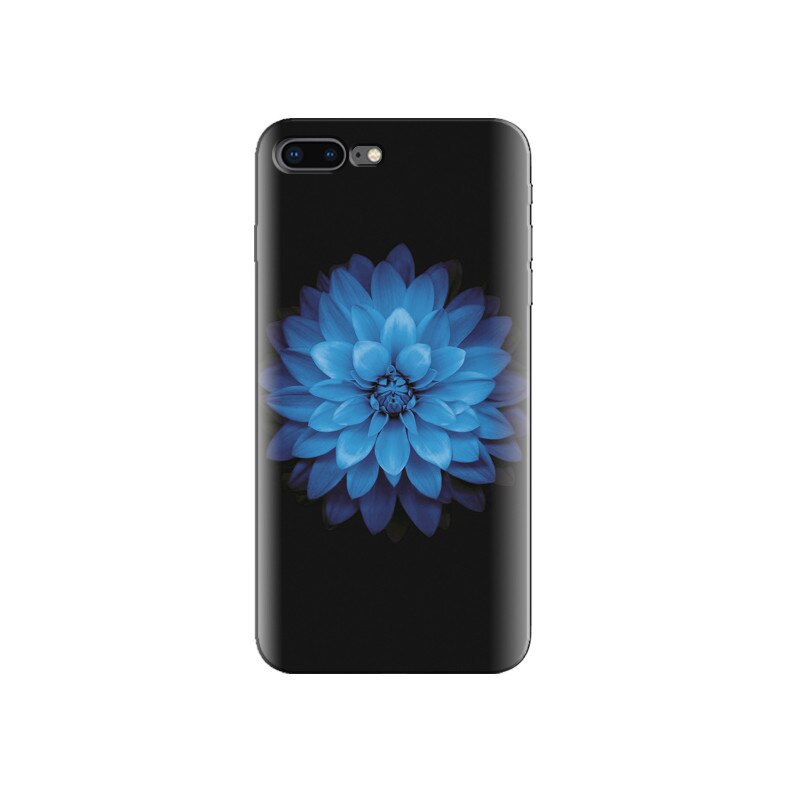 Husa Iphone 7 Plus Blue Lotus Flower Black Backgrounds