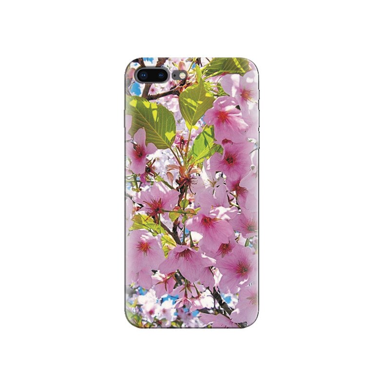Husa Iphone 8 plus Light Pink Flowers With Leaf Backgrounds