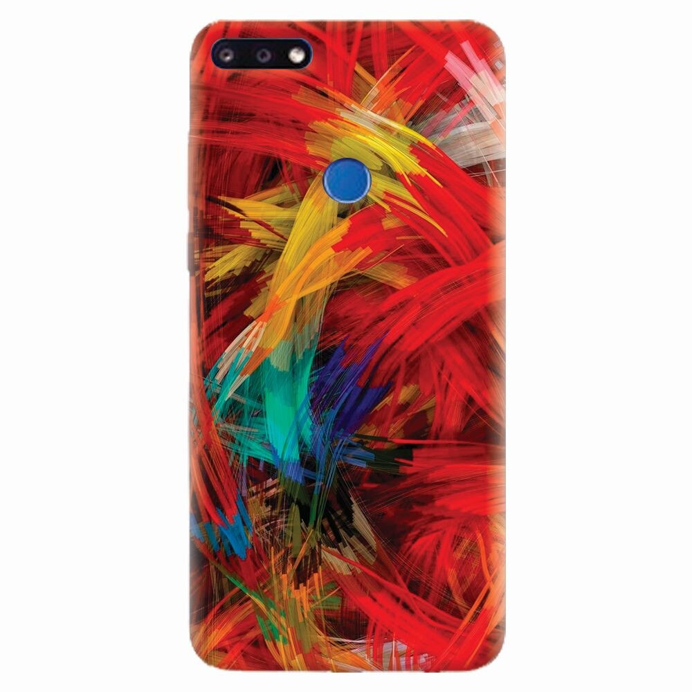 Husa silicon pentru Huawei Y7 Prime 2018, Colorful Digital Painting Strokes