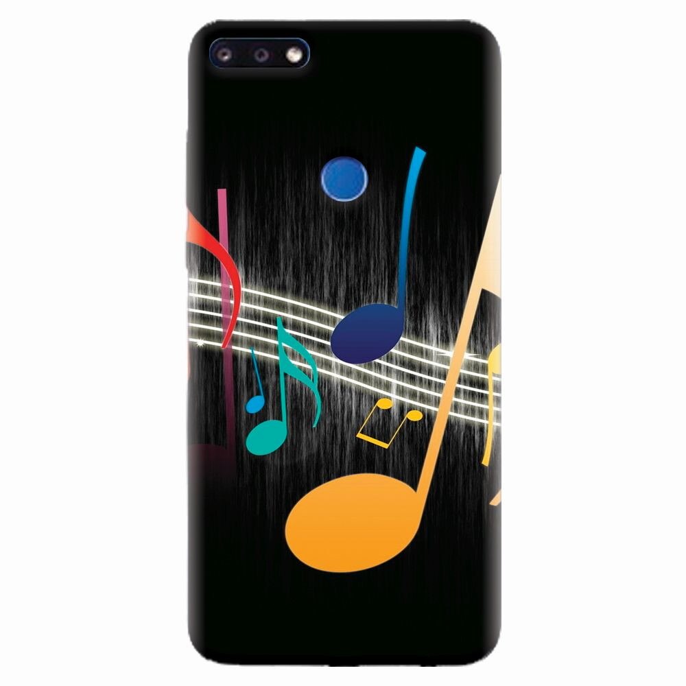 Husa silicon pentru Huawei Y7 Prime 2018, Colorful Music