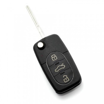 Carcasa cheie tip briceag Audi, 3 butoane, cu baterie 1616 cc036 Carcasa cheie tip briceag Audi, 3 butoane, cu baterie 1616 cc036