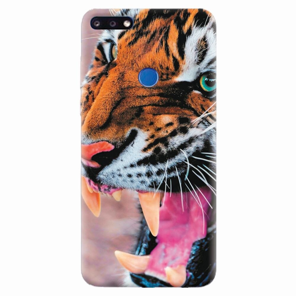 Husa silicon pentru Huawei Y7 Prime 2018, Angry Tiger Teeth Fresh