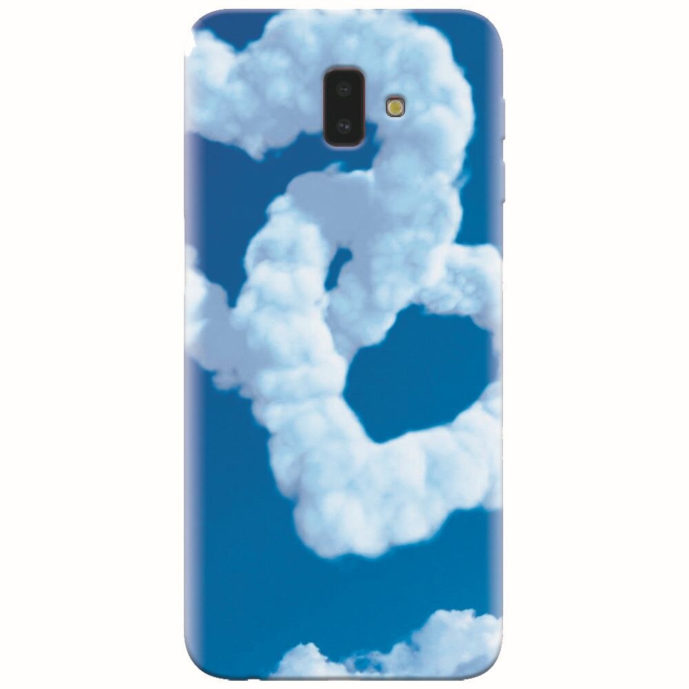 Husa silicon pentru Samsung Galaxy J6 Plus, Heart Shaped Clouds Blue Sky