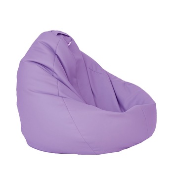 Fotoliu Pufrelax tip Sac Nirvana Grande piele ecologica, Violet, umplut cu perle polistiren Fotoliu Pufrelax tip Sac Nirvana Grande piele ecologica, Violet, umplut cu perle polistiren