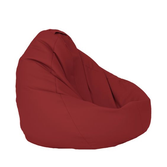 Fotoliu Pufrelax tip Sac Nirvana Grande piele ecologica, Bordo, umplut cu perle polistiren