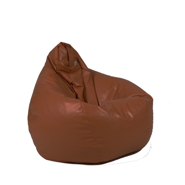 Пуф Pufrelax, круша за деца 4-14 г.,160л. Nirvana Light - Chocolate, Еко кожа, Пълнеж от полистиролни перли