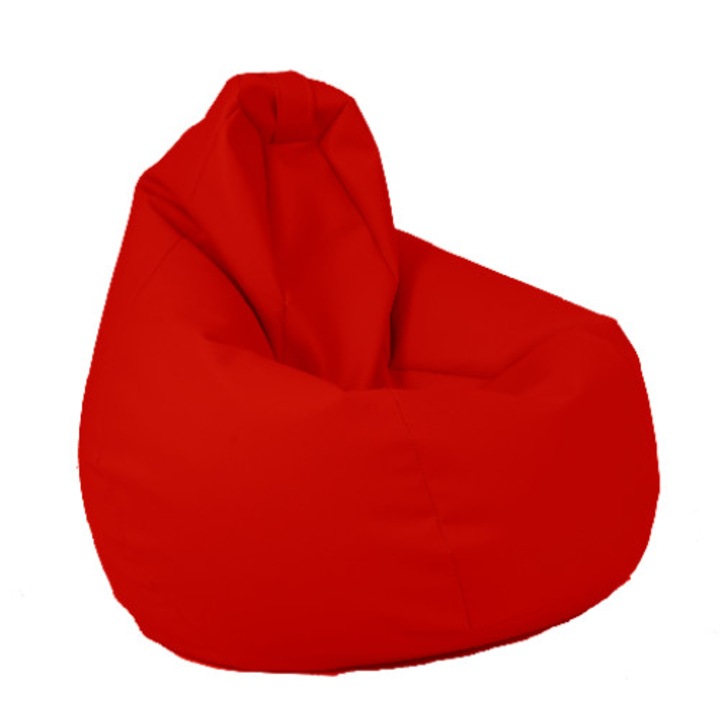 Fotoliu Pufrelax beanbag pentru Copii,4-14 ani, Nirvana Light Panama, Red , pretabil la exterior, husa detasabila, umplut cu perle polistiren