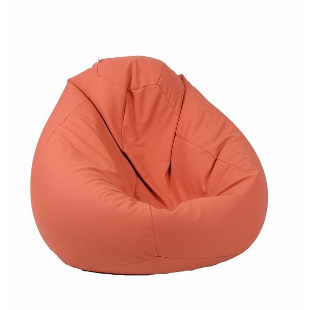 Fotoliu Pufrelax tip Sac Nirvana Grande piele ecologica, Orange, umplut cu perle polistiren