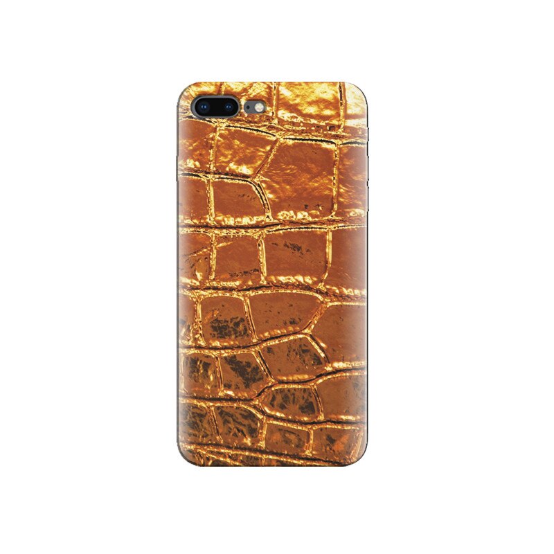 Husa Iphone 8 plus Golden Crocodile Leather