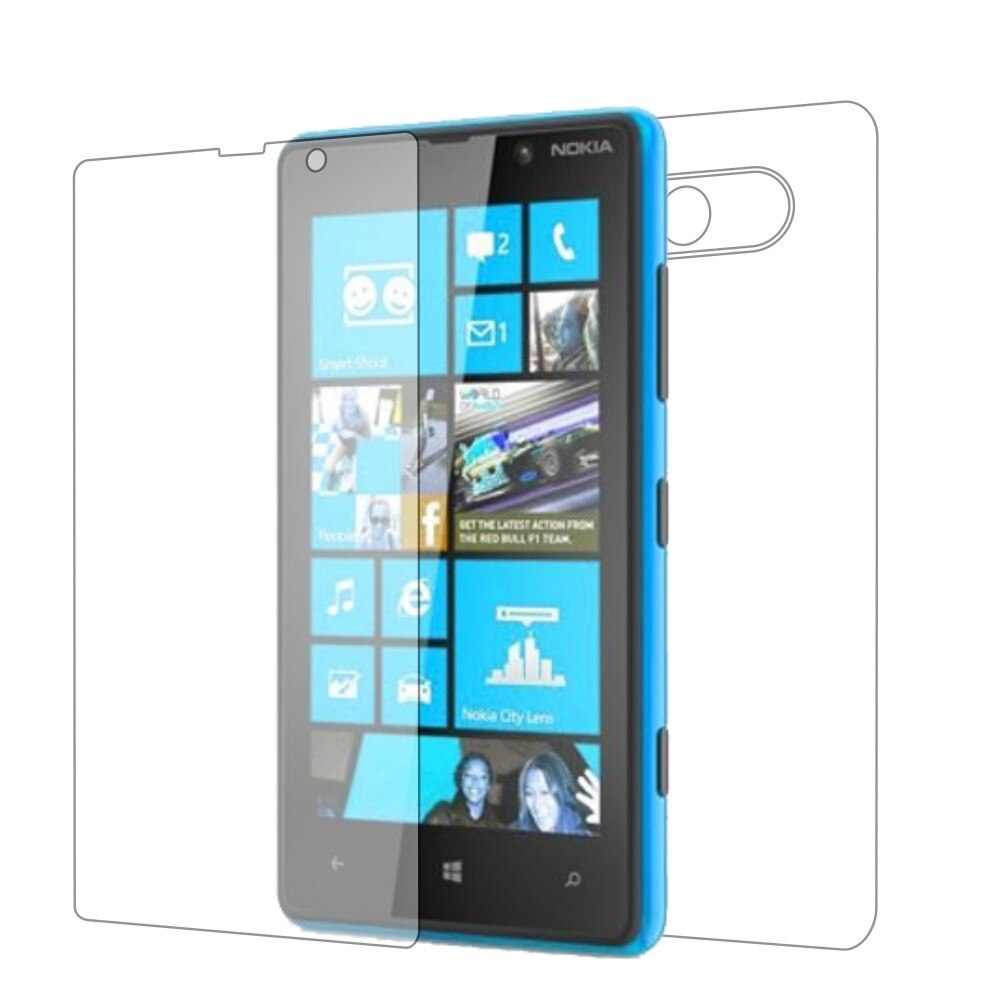 Folie de protectie Clasic Smart Protection Lumia 820 fullbody,protectie completa ecran si spate+Smart Spray®,Smart Squeegee® si microfibra incluse