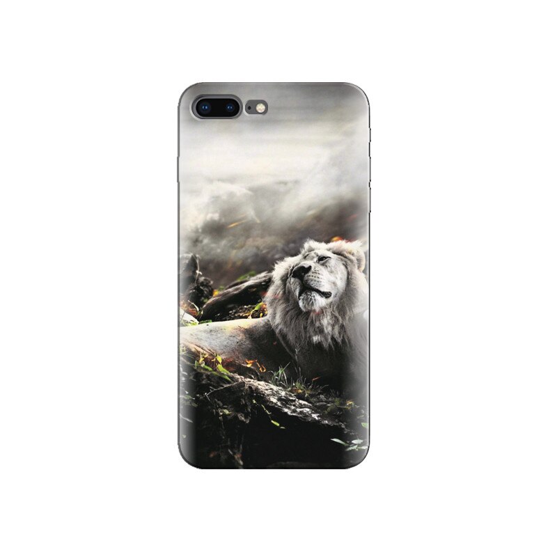Husa Iphone 8 plus White Amzing Lion High Definition