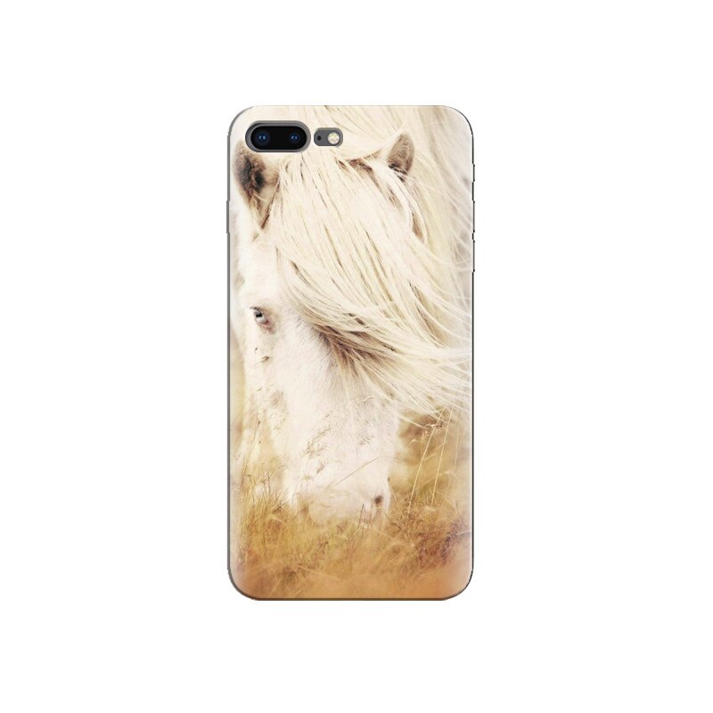 Husa Iphone 7 Plus White Beautiful Long Hair Horse