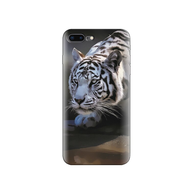 Husa Iphone 7 Plus White Tiger Animal Real View Background